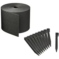 Versele-Laga Nature Rasenkanten-Set H15 cm x 10 m mit Erdnägeln Schwarz