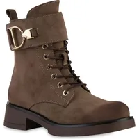 VAN HILL Damen Schnürstiefeletten in Braun