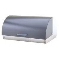 Michelino Brotkasten Edelstahl Brotkiste Brotbehälter Brotbox Grau