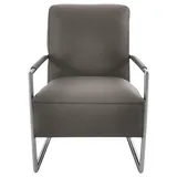 K+W Komfort & Wohnen Cocktailsessel, mit bezogenen Armlehnen, Gestell in Metall Edelstahloptik grau