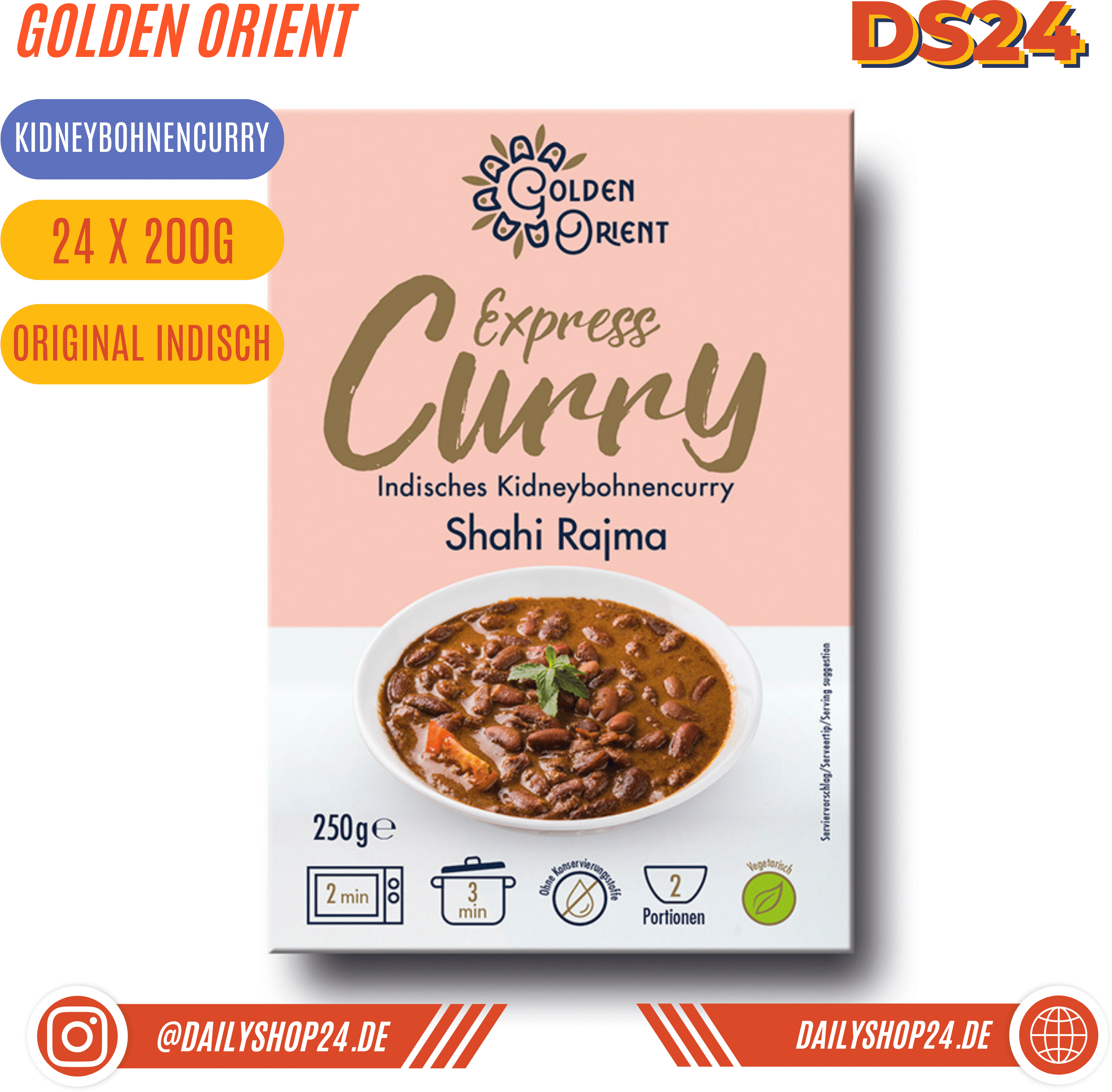 Golden Orient Ready Meals - 24 / Kidneybohnen Curry