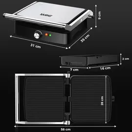 yashe Kontaktgrill 2000W schwarz