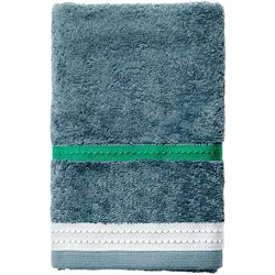 Benetton - Toilettentuch 30 x 50 cm, 100 % Baumwolle, dunkelblau mit neutralen Streifen