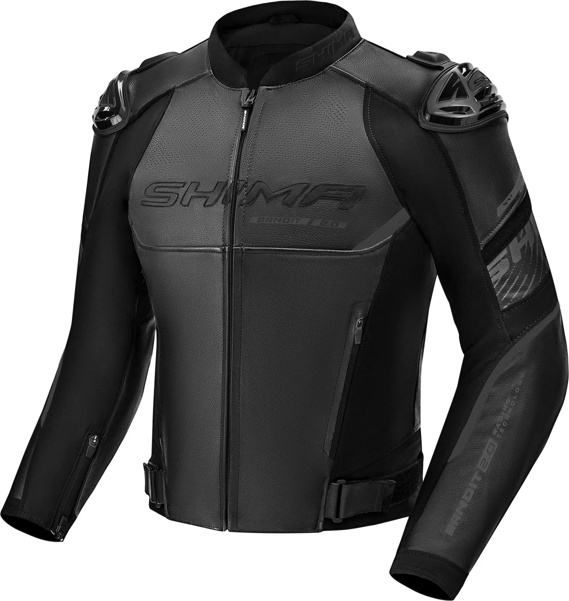 SHIMA Bandit 2.0 perforierte Motorrad Lederjacke, schwarz, Größe 56 für Männer
