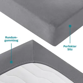 MY HOME Spannbettlaken Jersey-Baumwolle 180 x 200 cm rosa