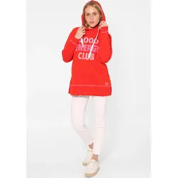 Hoodie »"Good Energy Club"«, Oversized mit Kapuze und Front und Back Motiv, Gr. S/M, rot, , 54081264-S