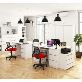 akord furniture factory AKORD A11 in der Farbe Weiß mit 6 Schubladen B135 x H77 x T50 cm