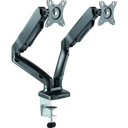 ICY BOX Monitor-Halterung "ICY BOX Ständer mit Tischhalterung für zwei Monitore bis zu 27 (68cm)", schwarz, Gerätehalterungen, Drehmomenteinstellung