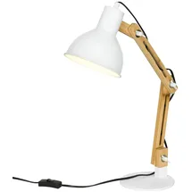 Homcom Schreibtischlampe Verstellbar mit E27 Sockel exkl. Glühbirne Metall Weiß