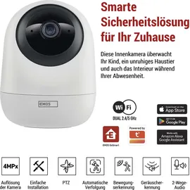 EMOS GoSmart Indoor Überwachungskamera 4MP Weiß/Schwarz