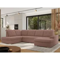 MKS MÖBEL Ecksofa MADRITO U, set, Sofa U-form, mit Schlaffunktion und Bettkasten, Wohnlandschaft rosa