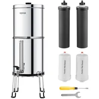 Vevor Schwerkraft Wasserfiltersystem Edelstahl Arbeitsplattensystem 7+7,5L Wasserfiltrationssystem, reduziert Blei