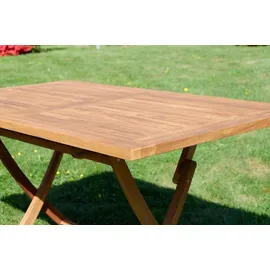 ALEOS. ECHT TEAK Klapptisch 140 x 80 x 77 cm Braun