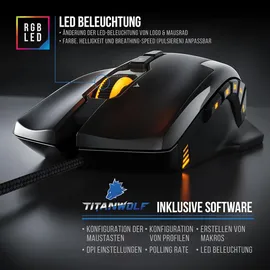 Titanwolf Tastatur-, Maus- und Mauspad Spar Set, Mechanisches Keyboard, Mouse & Mousepad Gaming Bundle