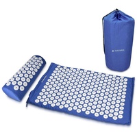 Navaris Akupressurmatte 2in1 Akupressur Massage Set - Matte und Kissen inkl. Tasche (1-St) blau 23,00 cm x 41,00 cm x 19,00 cm