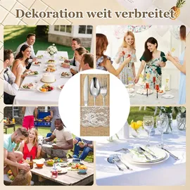 OEM Jute Bestecktaschen Weiß 22 x 11 cm