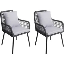 Proregal Gartenstuhl Aluminium grau 2er Set