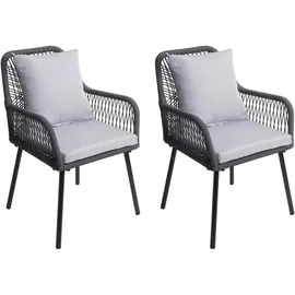 Proregal Gartenstuhl Aluminium grau 2er Set