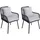 Proregal Gartenstuhl Aluminium grau 2er Set