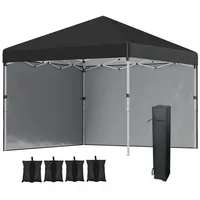 Outsunny Faltpavillon 2,97 x 2,97 m, Gartenpavillon mit Seitenwänden,