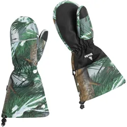 Fäustlinge WEEDO "COSMO WOODS", Kinder, Gr. 16cm, grün (wood_print), Obermaterial: 100% Polyester; Handfläche: 100% Polyurethan; Futter: 100% Polyester; Füllung: 100% Polyester, Handschuhe, lange Manschetten, passend zur WeeDo Kollektion