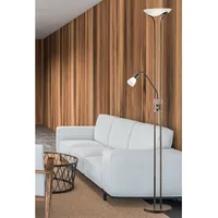 Designer LED Deckenfluter mit Leselampe Stehlampe dimmbar Standlampen Wohnzimmer