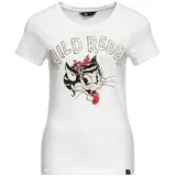 Queen Kerosin Print T-Shirt Wild Rebel in offwhite | Gr.: XS