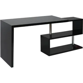 MCW Design Eckschreibtisch MCW-A68, Bürotisch Schreibtisch, hochglanz drehbar 120x60cm schwarz - Schwarz