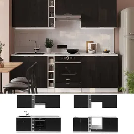 Vicco Küchenzeile Fame-Line 235 cm Schwarz/Weiß
