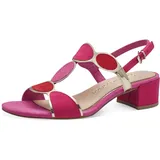 Marco Tozzi Damen Sandalen mit Absatz mit Verstellbarem Riemen Vegan, Rosa (Pink comb), 39 EU