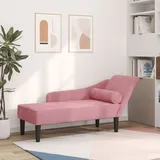 vidaXL Chaiselongue mit Kissen Rosa Samt