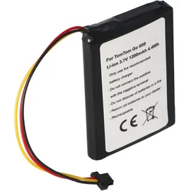 AccuCell Akku passend für TomTom Go 600, TomTom Go 610 Li-Ion, 3,7V, 1200mAh, 4,4Wh