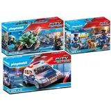 Playmobil® 6873-8-70577 City Action 3er Set Polizei-Einsatzwagen + Konstruktions-Spielset