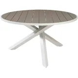 VCM Parma Gartentisch Ø 140 x 73 cm Grau/Weiß