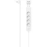 Hama Steckdosenleiste 5-fach m. USB-C-Adapter 2-fach 17 W Schalter 1,4 m Weiß