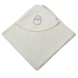 Sterntaler Kapuzen-Badetuch 100 x 100 cm Lamm Flocke ecru, 100x100 cm