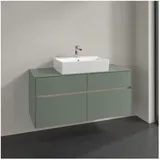Villeroy & Boch Collaro Waschtischunterschrank C128B0AF 120x54,8x50cm, Waschtisch mittig, LED-Beleuchtung 8,8 W, soft green