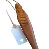 CleanPrince Schuhlöffel Schuhanzieher Schuhlöffel Fisch dkl. braun 70 cm massives Holz, sehr stabile Ausführung