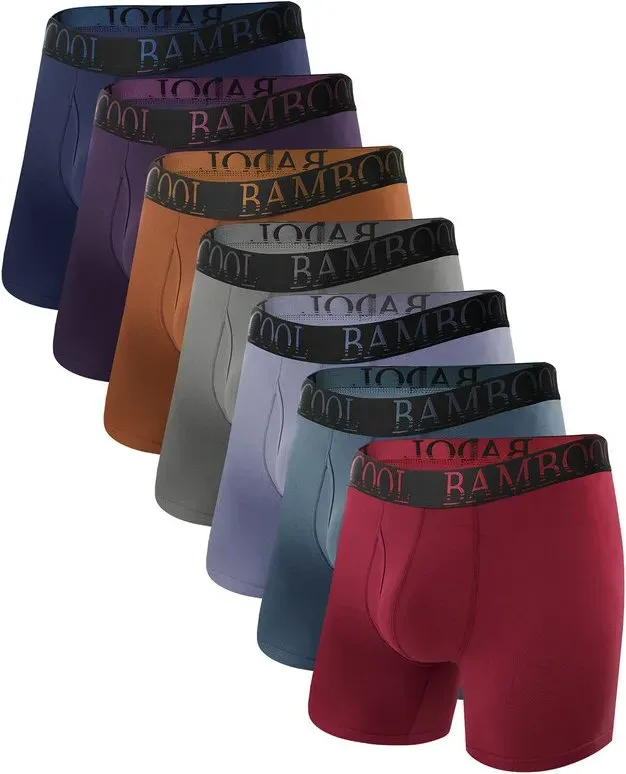 Bamboo Cool Herren Ultra ComfortSoft Boxer-Briefs mit Bund, feuchtigkeitsleitend und atmungsaktiv, keine Rutschfugen, Farbgruppe A L (7er-Pack)