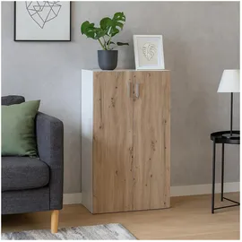 Hti-Living Nina 60 x 30,5 x 115 cm Weiß-Artisaneiche / Blau