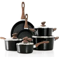 Luxuskollektion Granit Topf-Set 15-tlg. 15 x Töpfe + Pfannen