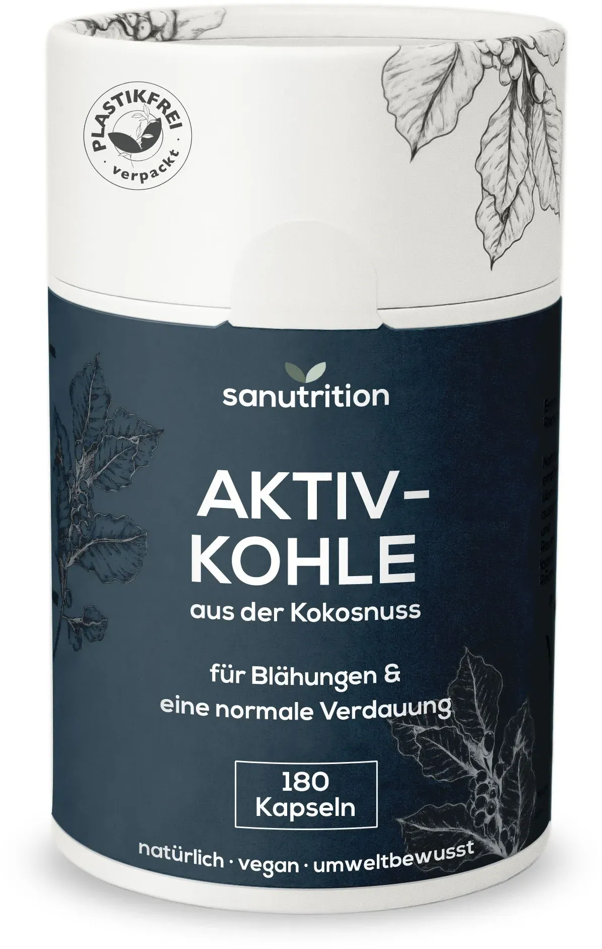 Sanutrition® - Aktivkohle aus Kokosnussschalen Kapseln 180 St