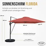 RS Trade Sonnenschirm 3m x 4m, Aluminium; UV-Schutz; inkl. Regencover