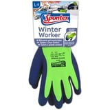 Spontex Winter Worker Handschuhe, Arbeitshandschuhe mit Innenfütterung für hohen Kälteschutz, mit Latexbeschichtung, Farbe nicht frei wählbar (blau oder grün), Größe L, 1 Paar