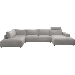 Wohnlandschaft "Lucia U-Form", grau, B:434cm H:81cm T:204cm, GALLERY M BRANDED BY MUSTERRING, Sofas, Verschiedene Farben, inkl. Kopfstütze, Gesamtbreite 434 cm
