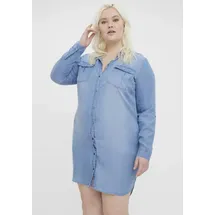 Vero Moda Curve Blusenkleid Falten Blau 48