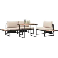 VidaXL Garten Essgruppe 3 pcs Taupe Stahl