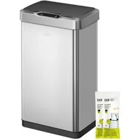 Sensor-Mülleimer 50 L Edelstahl rechteckig mit Soft-Close
