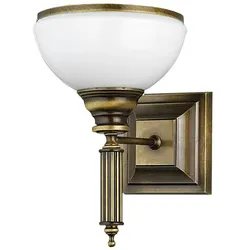 Licht-Erlebnisse Wandleuchte MARLOW Jugendstil in Messing Antik elegant stilvolle Wandlampe Flur Treppenhaus Wohnzimmer, JU1/1/0081