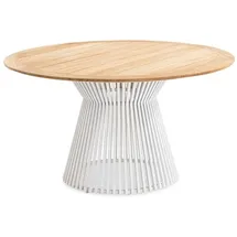 Niehoff Acore Gartentisch Ø 140 x 76 cm Teak/Aluminium Weiß